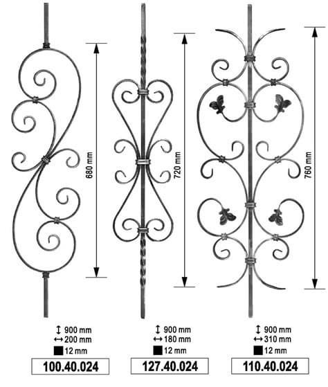 Wrought Iron Elements__Forged balusters and newel posts